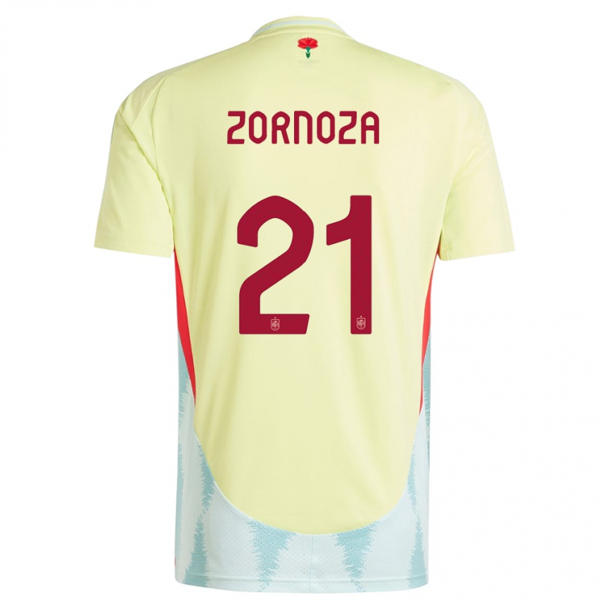 Kids Football Spain Claudia Zornoza #21 Yellow Away Jersey 24-26 T-Shirt Nz