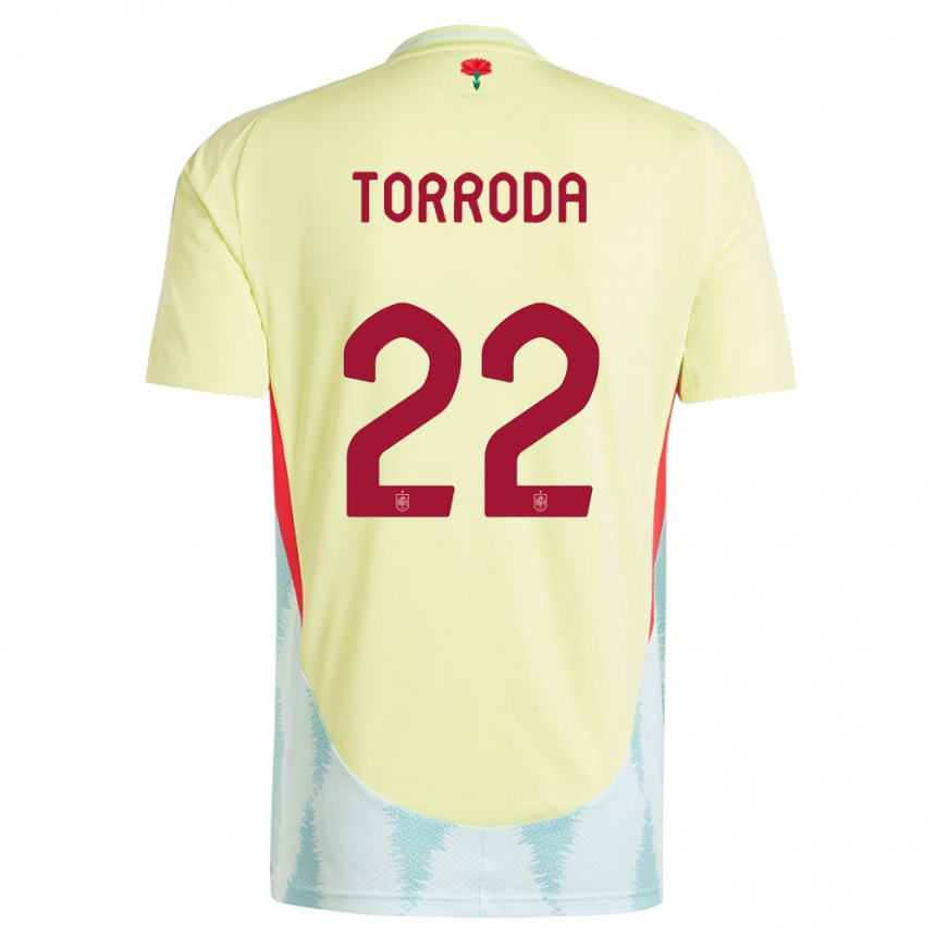 Kids Football Spain Anna Torroda #22 Yellow Away Jersey 24-26 T-Shirt Nz