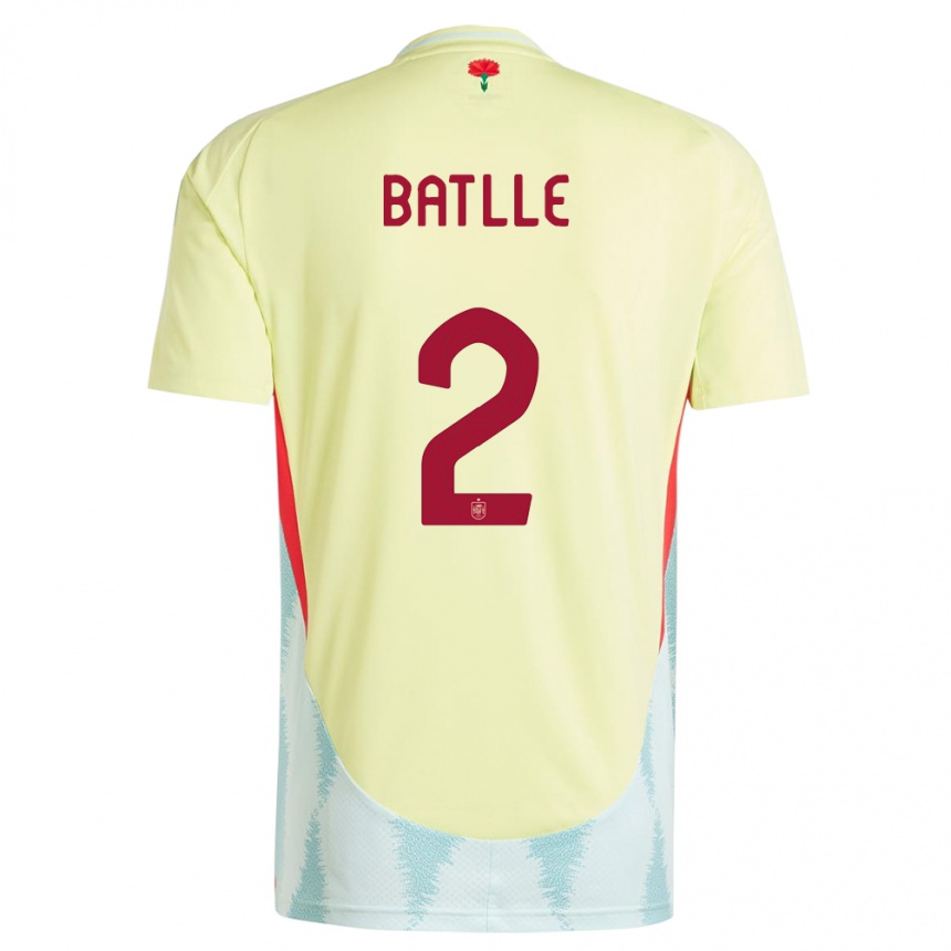 Kids Football Spain Ona Batlle #2 Yellow Away Jersey 24-26 T-Shirt Nz