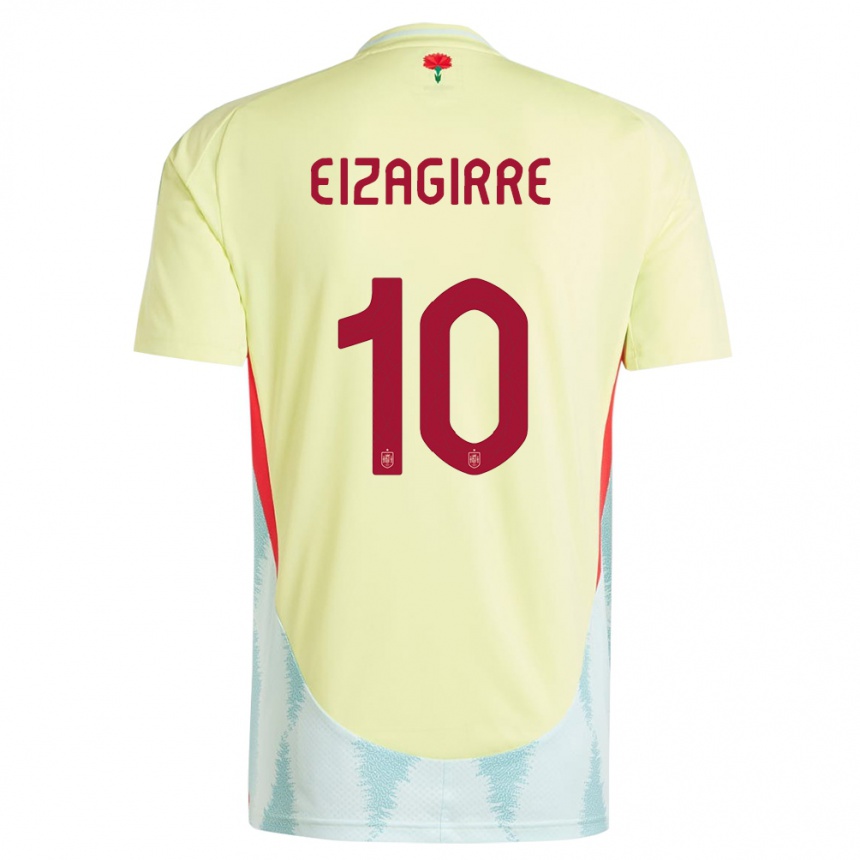 Kids Football Spain Nerea Eizagirre #10 Yellow Away Jersey 24-26 T-Shirt Nz