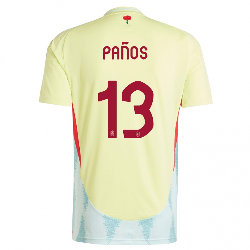 Kids Football Spain Sandra Panos #13 Yellow Away Jersey 24-26 T-Shirt Nz