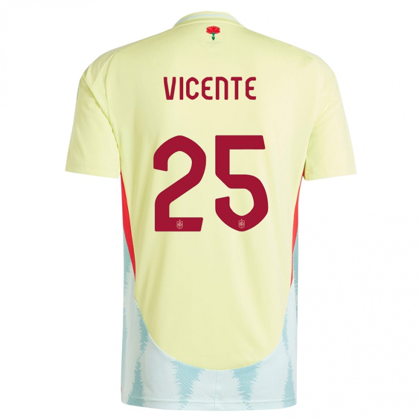 Kids Football Spain Ainhoa Vicente #25 Yellow Away Jersey 24-26 T-Shirt Nz