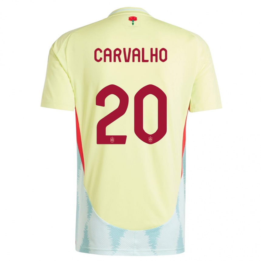 Kids Football Spain Miguel Carvalho #20 Yellow Away Jersey 24-26 T-Shirt Nz