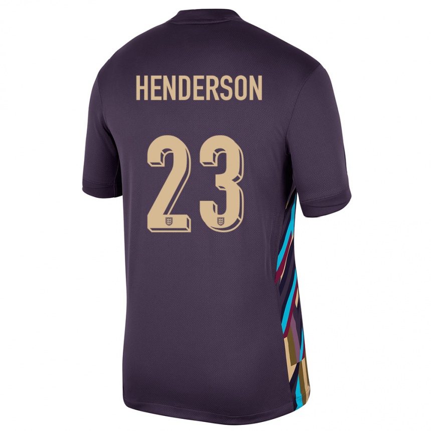 Kids Football England Dean Henderson #23 Dark Raisin Away Jersey 24-26 T-Shirt Nz