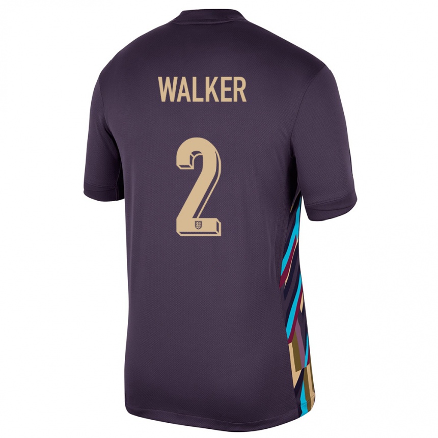 Kids Football England Kyle Walker #2 Dark Raisin Away Jersey 24-26 T-Shirt Nz