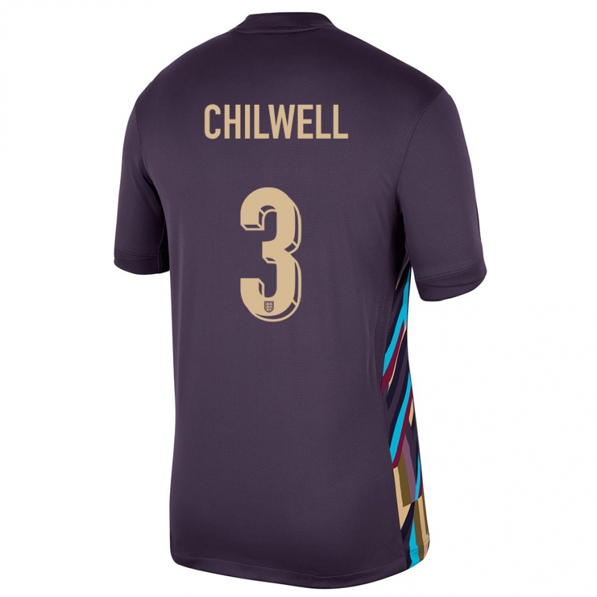 Kids Football England Ben Chilwell #3 Dark Raisin Away Jersey 24-26 T-Shirt Nz