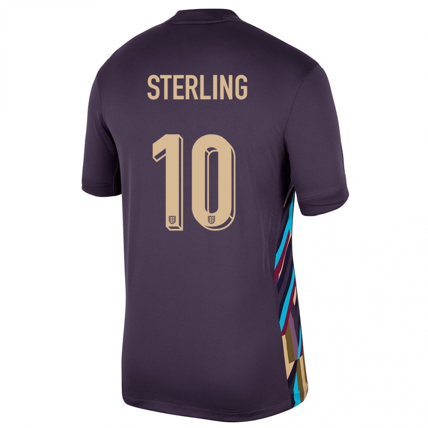 Kids Football England Raheem Sterling #10 Dark Raisin Away Jersey 24-26 T-Shirt Nz