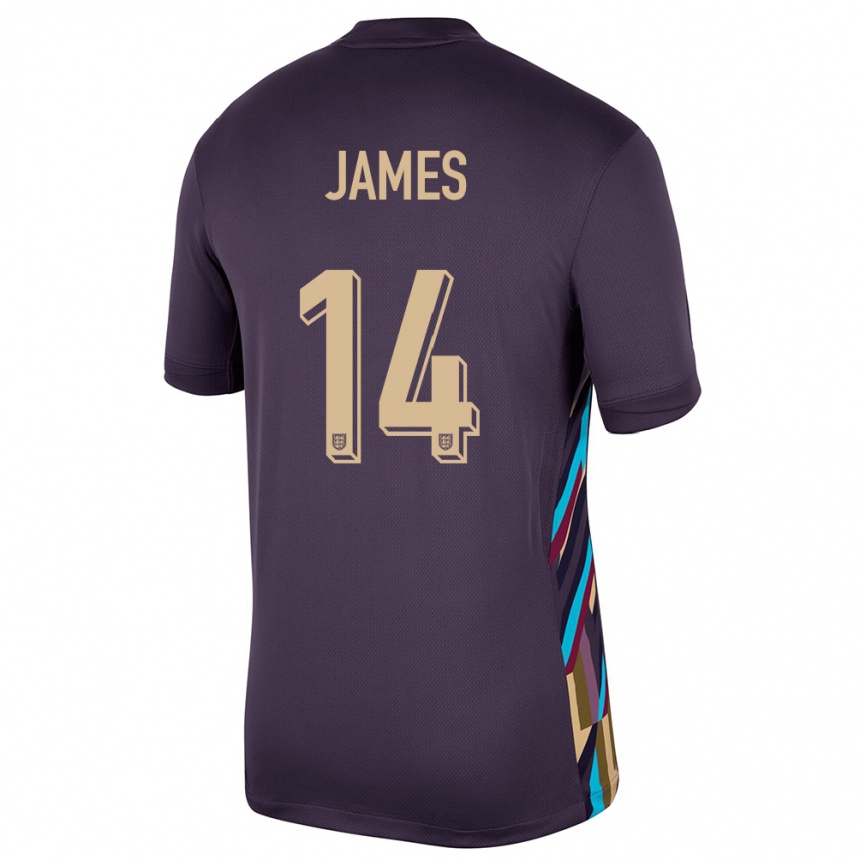 Kids Football England Reece James #14 Dark Raisin Away Jersey 24-26 T-Shirt Nz