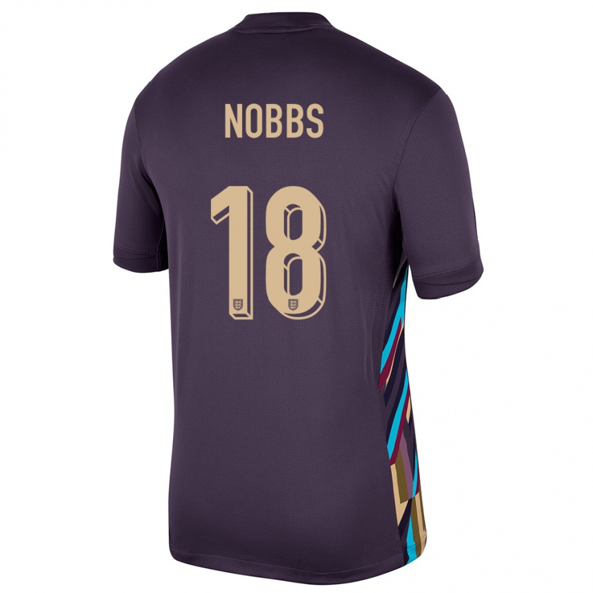 Kids Football England Jordan Nobbs #18 Dark Raisin Away Jersey 24-26 T-Shirt Nz