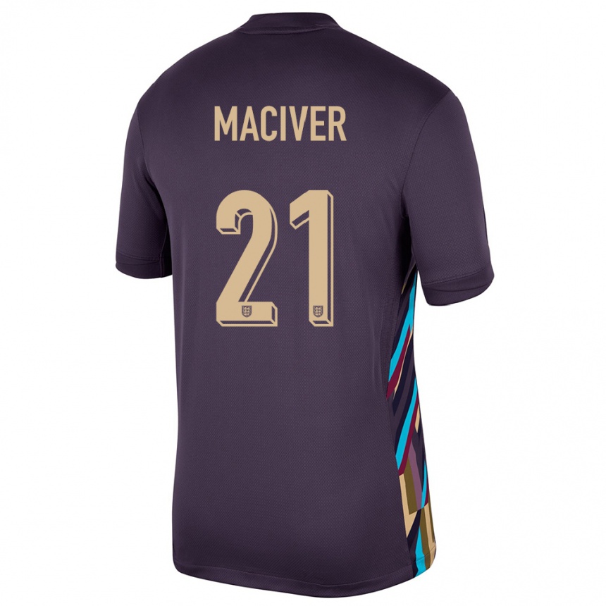 Kids Football England Sandy Maciver #21 Dark Raisin Away Jersey 24-26 T-Shirt Nz