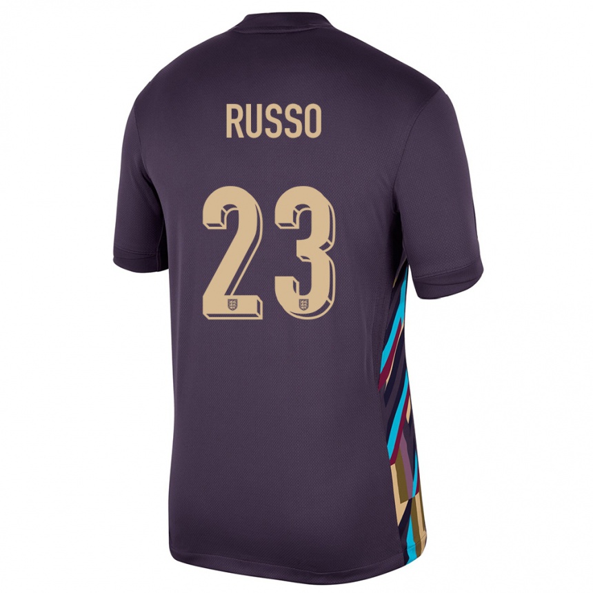 Kids Football England Alessia Russo #23 Dark Raisin Away Jersey 24-26 T-Shirt Nz