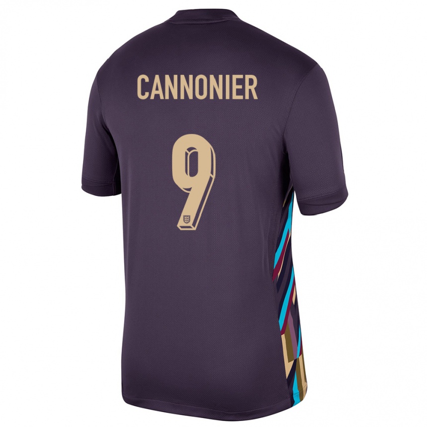 Kids Football England Oakley Cannonier #9 Dark Raisin Away Jersey 24-26 T-Shirt Nz