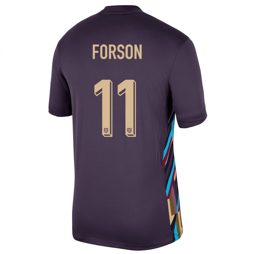 Kids Football England Omari Forson #11 Dark Raisin Away Jersey 24-26 T-Shirt Nz