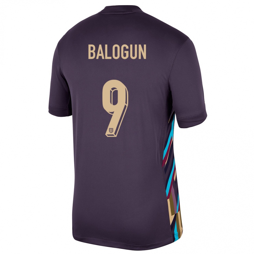 Kids Football England Folarin Balogun #9 Dark Raisin Away Jersey 24-26 T-Shirt Nz