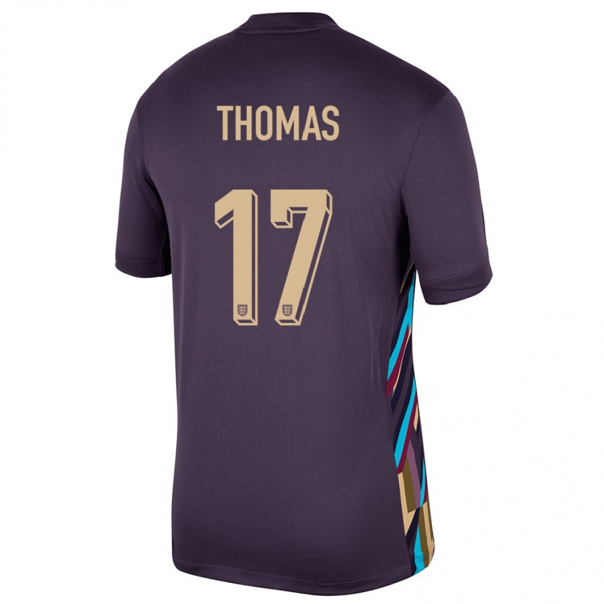 Kids Football England Luke Thomas #17 Dark Raisin Away Jersey 24-26 T-Shirt Nz