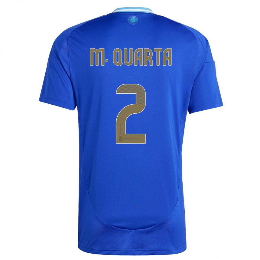 Kids Football Argentina Lucas Martinez Quarta #2 Blue Away Jersey 24-26 T-Shirt Nz