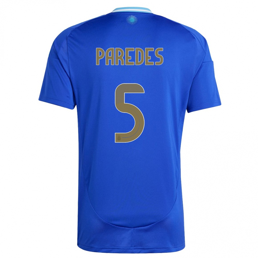 Kids Football Argentina Leandro Paredes #5 Blue Away Jersey 24-26 T-Shirt Nz