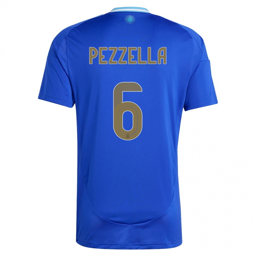 Kids Football Argentina German Pezzella #6 Blue Away Jersey 24-26 T-Shirt Nz