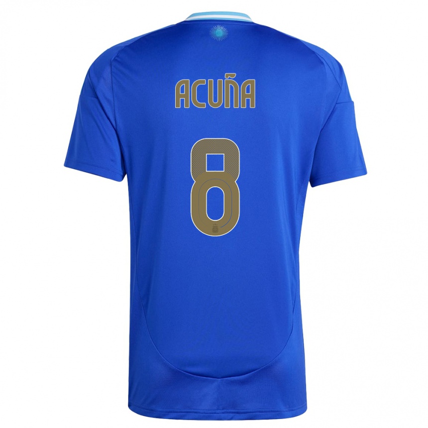 Kids Football Argentina Marcos Acuna #8 Blue Away Jersey 24-26 T-Shirt Nz