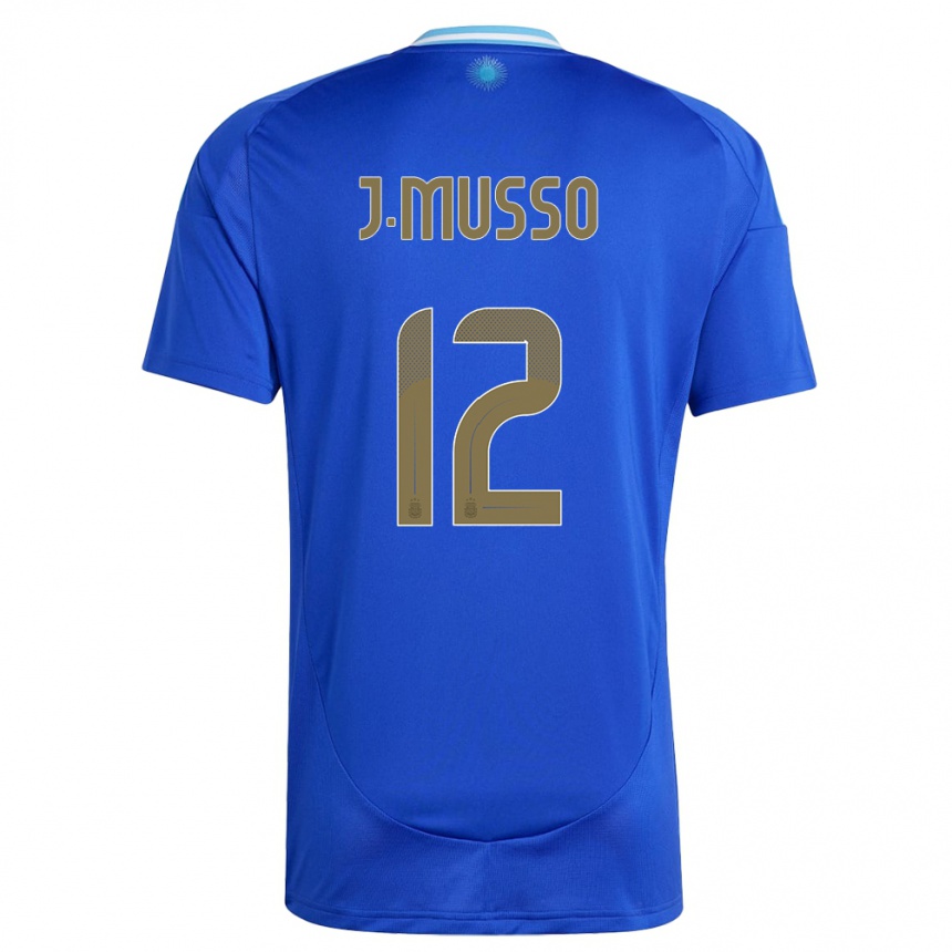 Kids Football Argentina Juan Musso #12 Blue Away Jersey 24-26 T-Shirt Nz