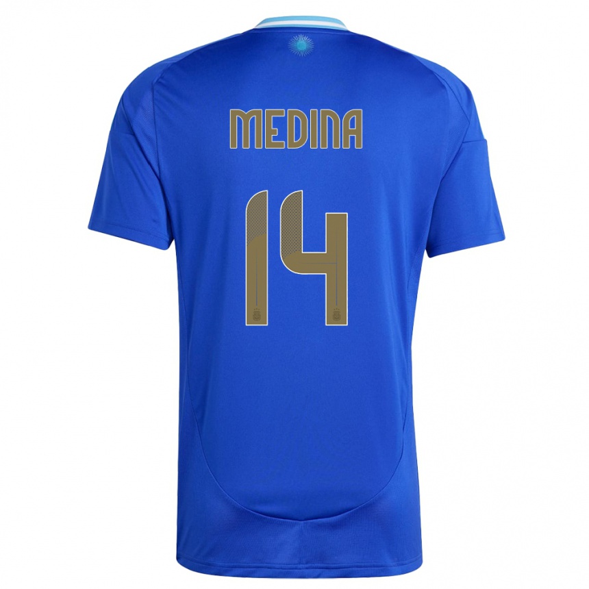 Kids Football Argentina Facundo Medina #14 Blue Away Jersey 24-26 T-Shirt Nz