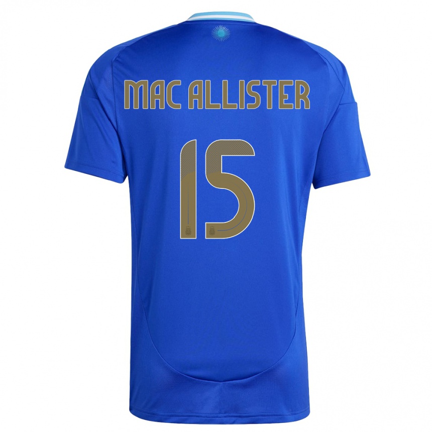 Kids Football Argentina Alexis Mac Allister #15 Blue Away Jersey 24-26 T-Shirt Nz