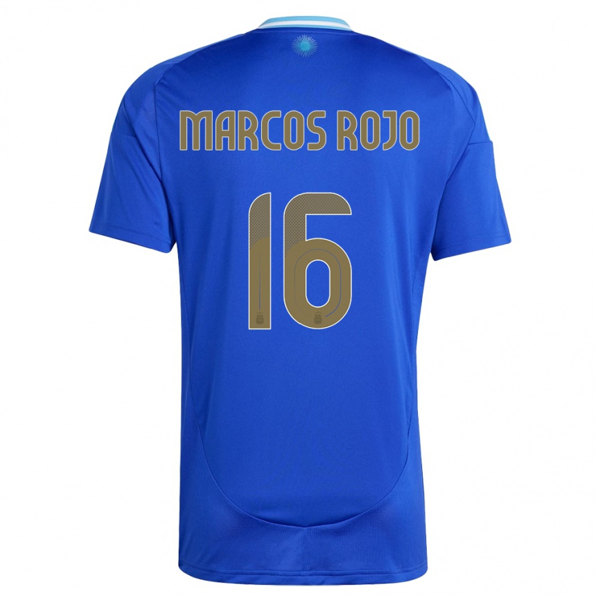 Kids Football Argentina Marcos Rojo #16 Blue Away Jersey 24-26 T-Shirt Nz