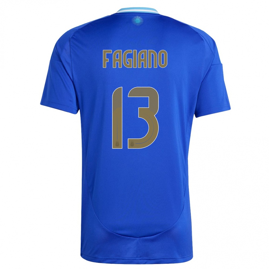 Kids Football Argentina Paloma Fagiano #13 Blue Away Jersey 24-26 T-Shirt Nz