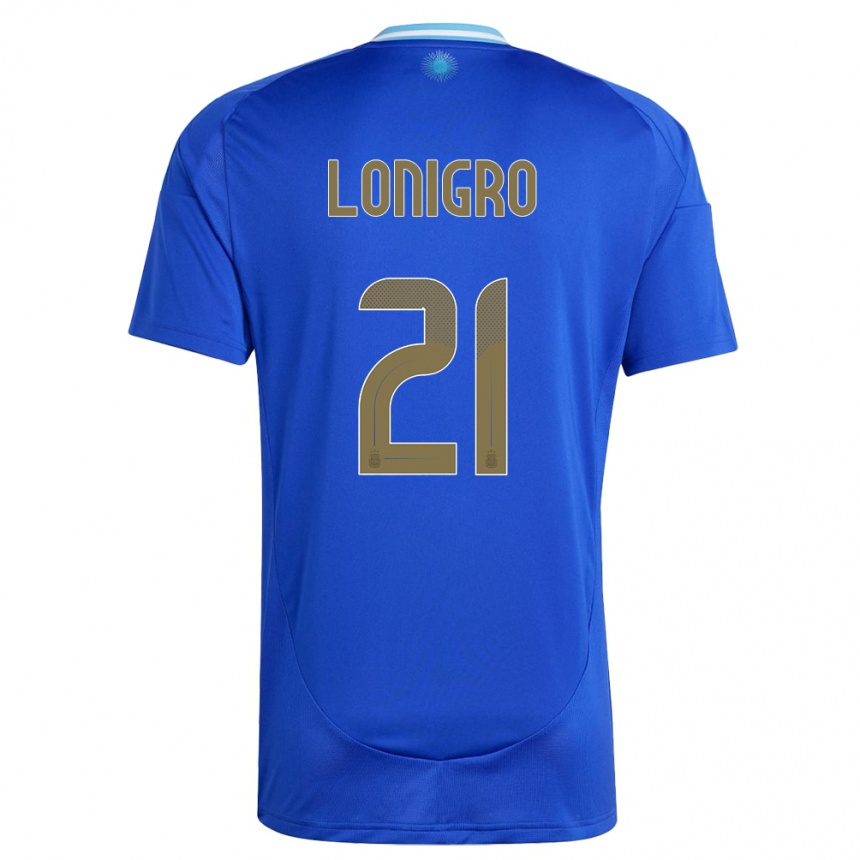 Kids Football Argentina Erica Lonigro #21 Blue Away Jersey 24-26 T-Shirt Nz