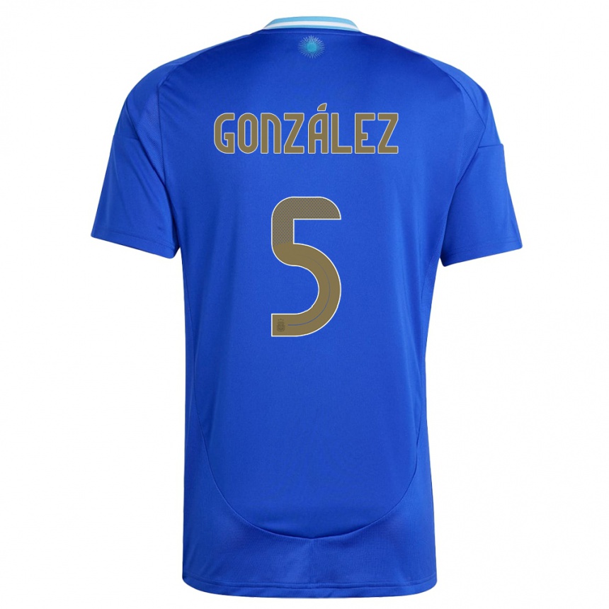 Kids Football Argentina Maximiliano Gonzalez #5 Blue Away Jersey 24-26 T-Shirt Nz