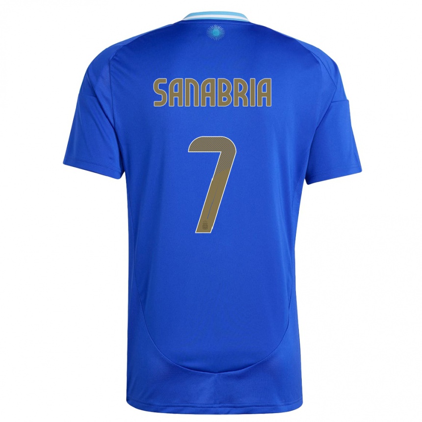 Kids Football Argentina Mateo Sanabria #7 Blue Away Jersey 24-26 T-Shirt Nz