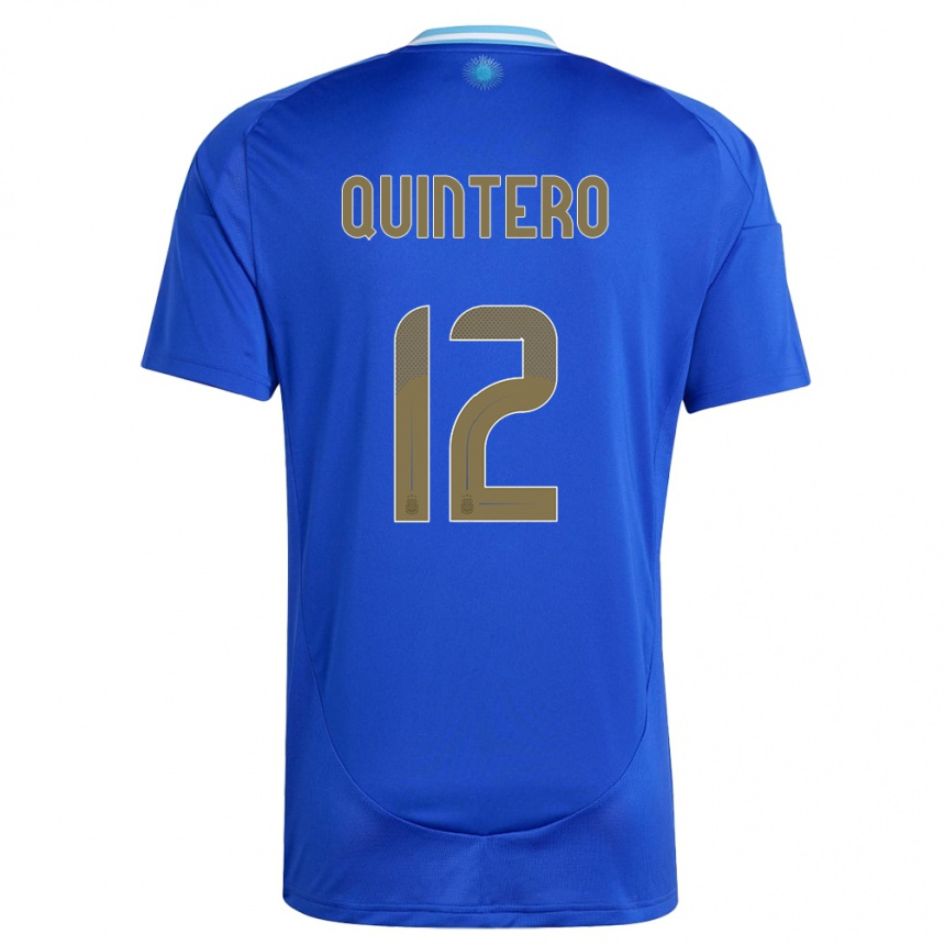 Kids Football Argentina Valentino Quintero #12 Blue Away Jersey 24-26 T-Shirt Nz