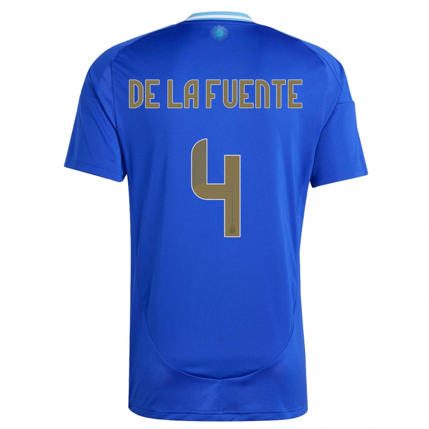 Kids Football Argentina Hernan De La Fuente #4 Blue Away Jersey 24-26 T-Shirt Nz