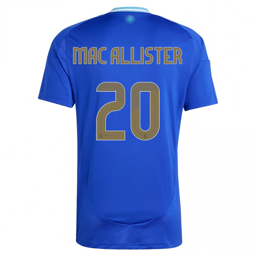 Kids Football Argentina Alexis Mac Allister #20 Blue Away Jersey 24-26 T-Shirt Nz