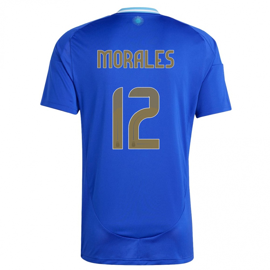 Kids Football Argentina Lautaro Morales #12 Blue Away Jersey 24-26 T-Shirt Nz