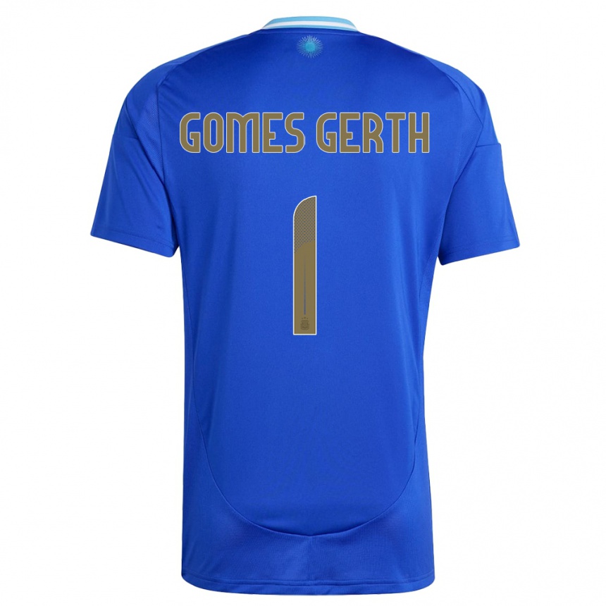 Kids Football Argentina Federico Gomes Gerth #1 Blue Away Jersey 24-26 T-Shirt Nz