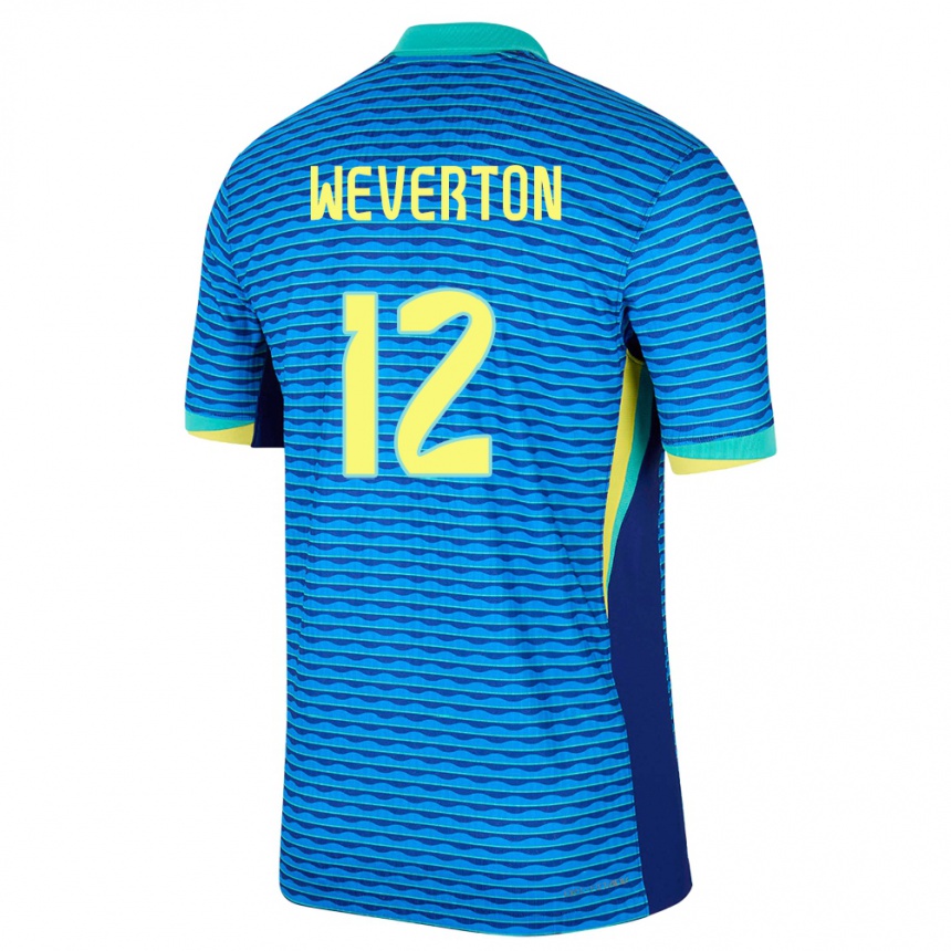 Kids Football Brazil Weverton #12 Blue Away Jersey 24-26 T-Shirt Nz