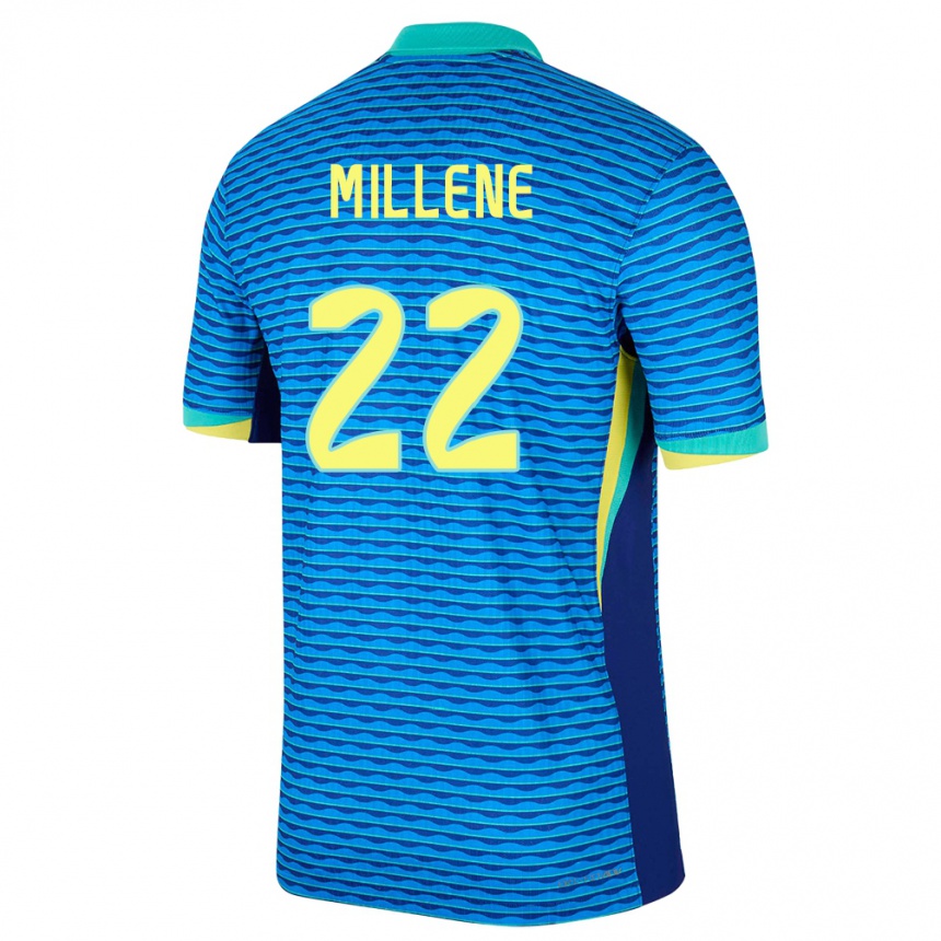 Kids Football Brazil Millene #22 Blue Away Jersey 24-26 T-Shirt Nz