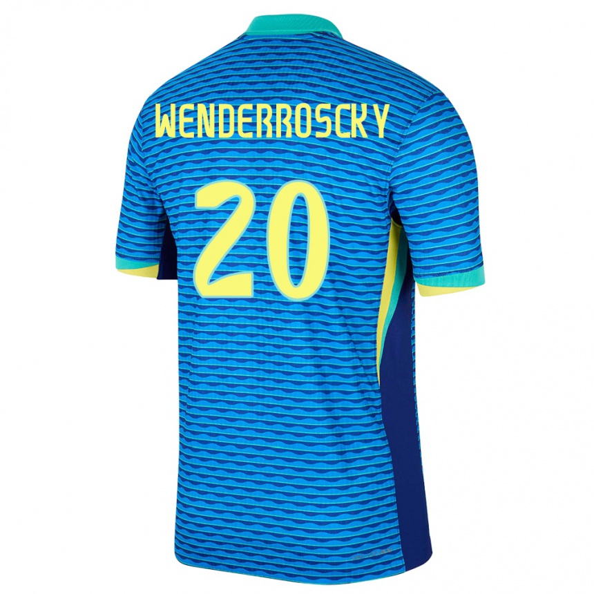 Kids Football Brazil Arthur Wenderroscky #20 Blue Away Jersey 24-26 T-Shirt Nz