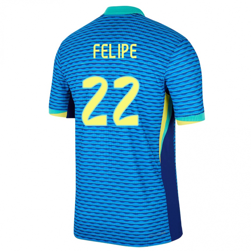 Kids Football Brazil Cayo Felipe #22 Blue Away Jersey 24-26 T-Shirt Nz