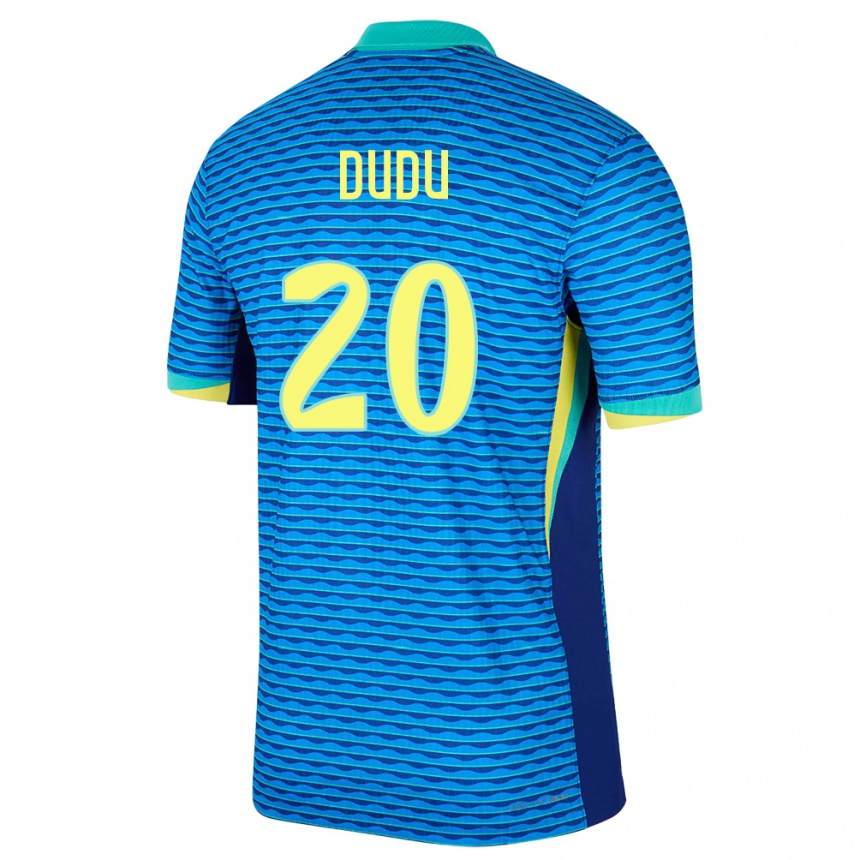 Kids Football Brazil Dudu #20 Blue Away Jersey 24-26 T-Shirt Nz