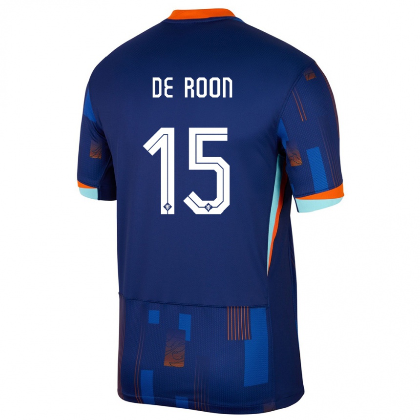 Kids Football Netherlands Marten De Roon #15 Blue Away Jersey 24-26 T-Shirt Nz