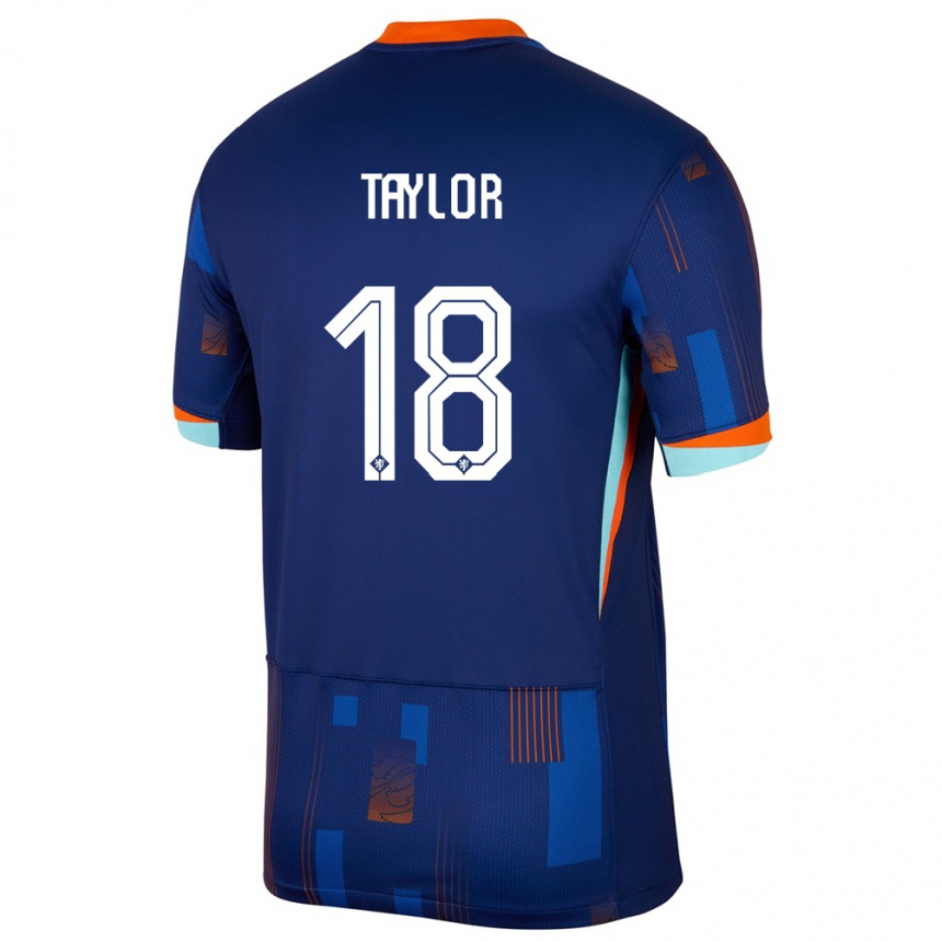 Kids Football Netherlands Kenneth Taylor #18 Blue Away Jersey 24-26 T-Shirt Nz