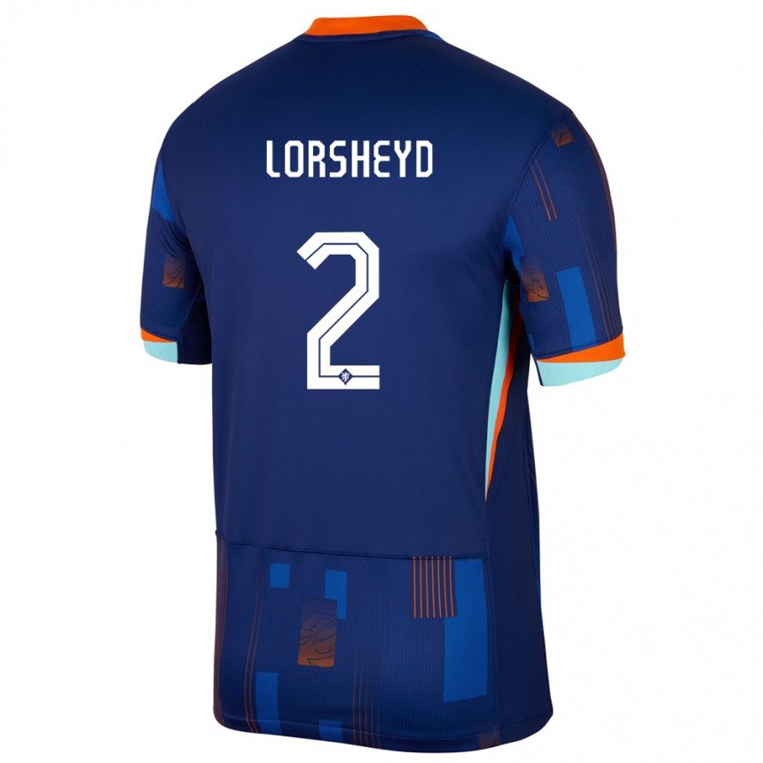 Kids Football Netherlands Barbara Lorsheyd #2 Blue Away Jersey 24-26 T-Shirt Nz