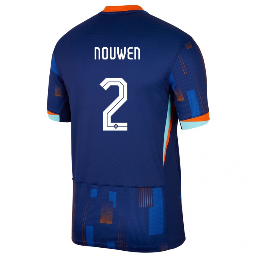 Kids Football Netherlands Aniek Nouwen #2 Blue Away Jersey 24-26 T-Shirt Nz