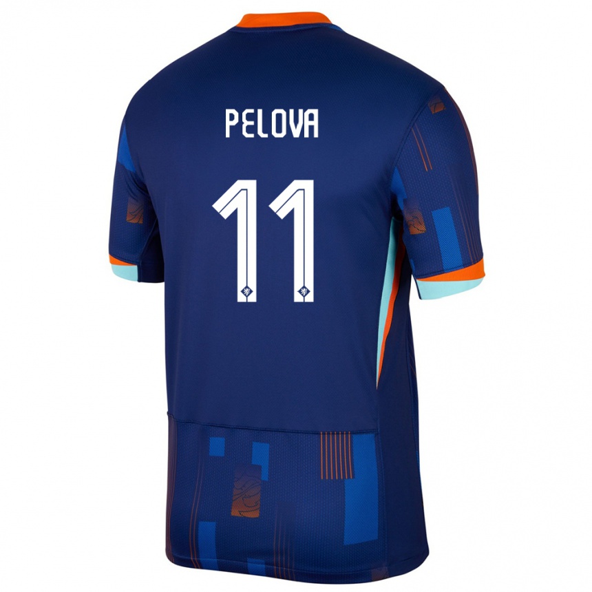 Kids Football Netherlands Victoria Pelova #11 Blue Away Jersey 24-26 T-Shirt Nz