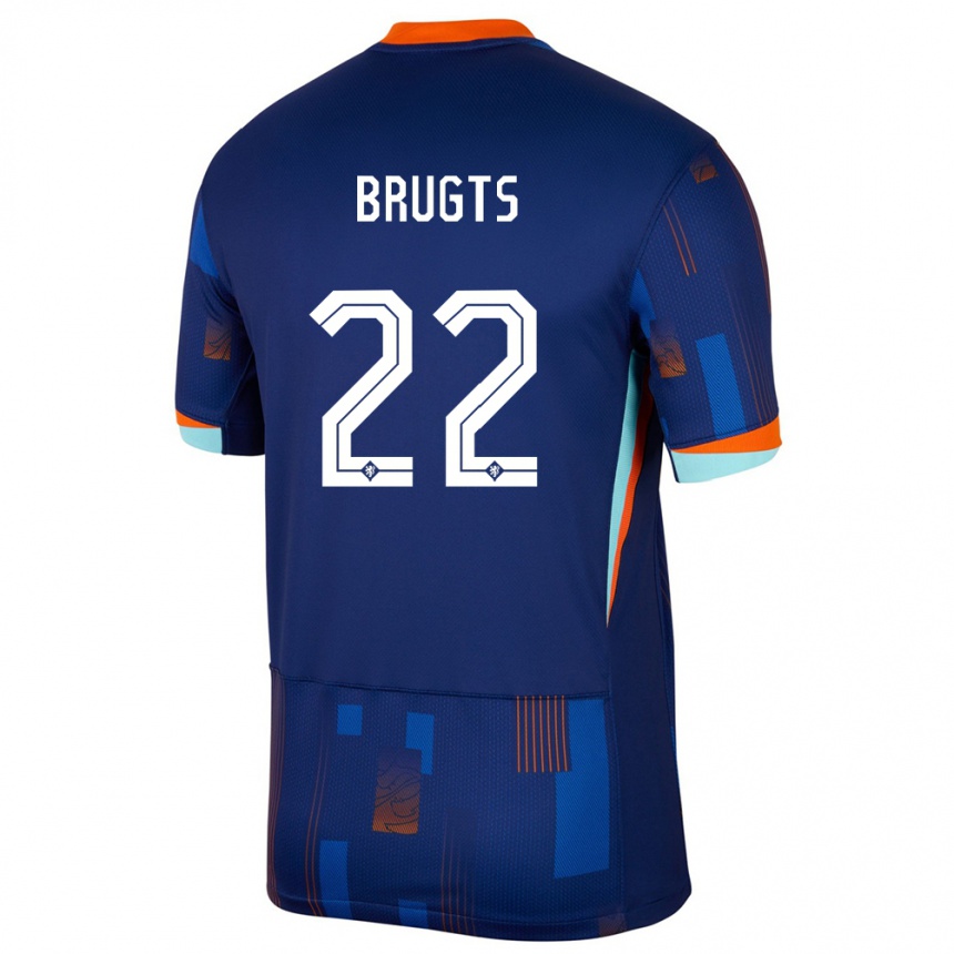 Kids Football Netherlands Esmee Brugts #22 Blue Away Jersey 24-26 T-Shirt Nz