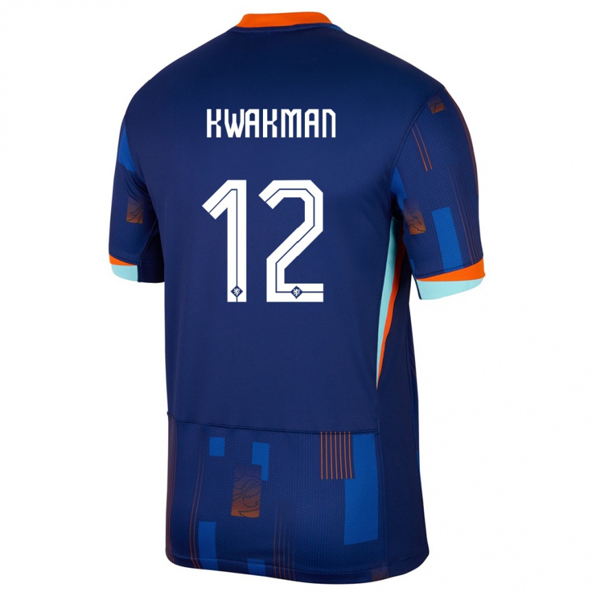 Kids Football Netherlands Dave Kwakman #12 Blue Away Jersey 24-26 T-Shirt Nz