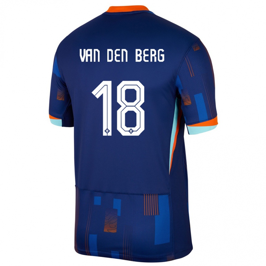 Kids Football Netherlands Rav Van Den Berg #18 Blue Away Jersey 24-26 T-Shirt Nz