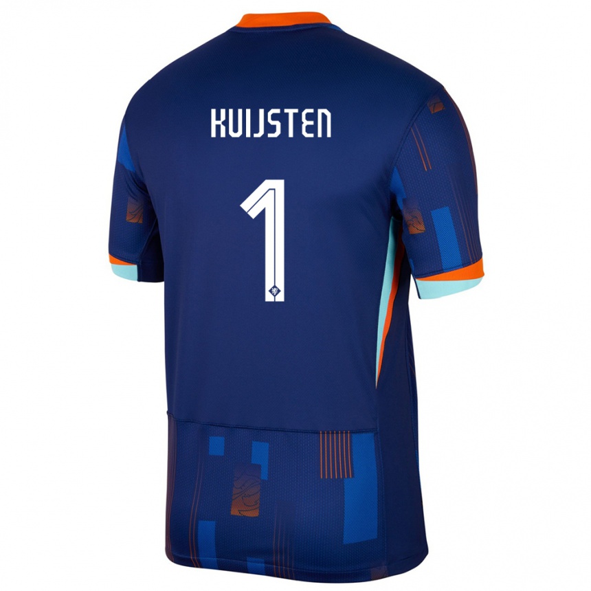 Kids Football Netherlands Tristan Kuijsten #1 Blue Away Jersey 24-26 T-Shirt Nz